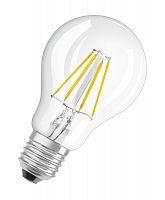 Лампа светодиодная филаментная Retrofit 4Вт A прозрачная 4000К нейтр. бел. E27 470лм 220-240В угол пучка 300град. (замена 40Вт) OSRAM 4058075303386