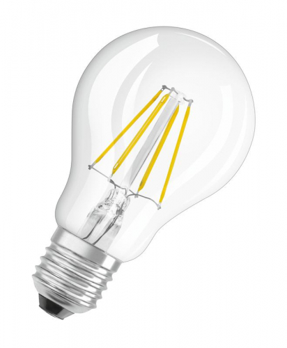 Лампа светодиодная филаментная LED Star A 4Вт (замена 40Вт) прозр. 2700К тепл. бел. E27 470лм угол пучка 300град. 220-240В (уп.2шт) OSRAM 4058075330214