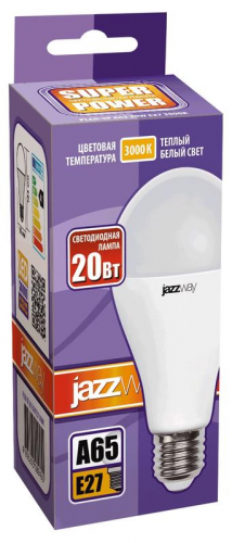 Лампа светодиодная PLED-SP 20Вт A60 3000К E27 JazzWay 5009455A фото 2