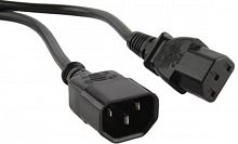 Кабель питания ПВС-АП 3x1.0 С13 - C14, 220/250В, 10А, чёрный, 0.5м Filum FL-PC-C13/C14-C1-0.5-BK