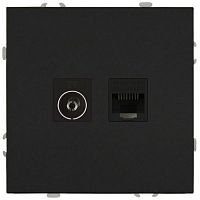 Розетка комбинированная СП Galaxy RJ45 + TV 16А IP20 250В антрацит Эра Б0070784
