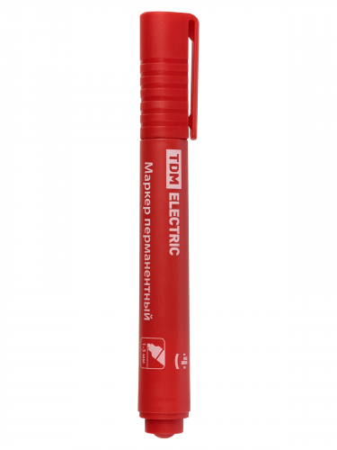 Маркер перманентный 1-3 мм, красный (пакет) круглый наконечник TDM фото 2