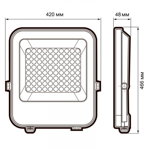 Прожектор светодиодный PFL-V 500Вт IP65 6500К СДО черн. Pro+ JazzWay 5064089 фото 9