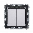 Выключатель 2-кл. Levit IP44 серебр./дым. черн. ABB 2CHH595940A4070