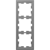 Рамка 3-м Merten D-Life SD нерж. сталь SchE MTN4030-6536
