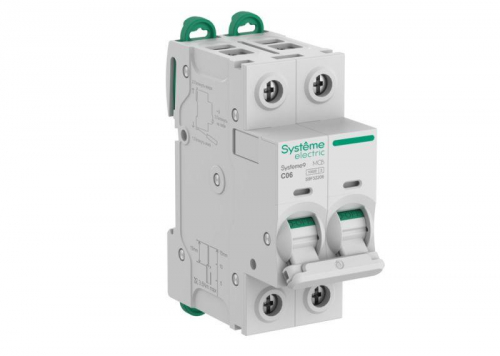 Выключатель автоматический 2п C 6А 10кА Systeme9 400В SE S9F32206