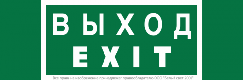 Знак безопасности NPU-3413.E24 "Выход-EXIT" Белый свет a16530