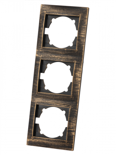Рамка 3-х постовая вертикальная старинная бронза "Лама" TDM фото 2