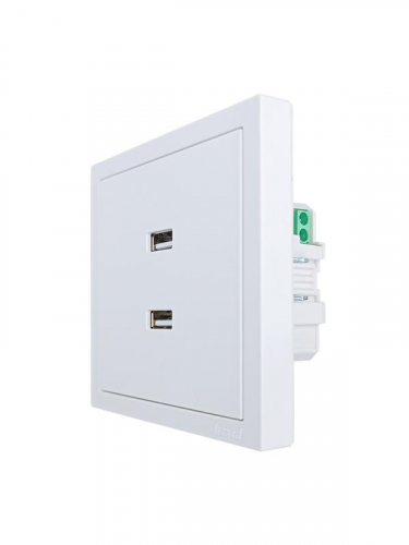 Розетка 2-м СП ZIMA IP20 USB механизм бел. LEZARD 704-0288-192 фото 2