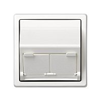 Адаптер на 2 RJ45(12) коннектора 75528; 75540; 75541; 75544-39 75542-30 наклонный Simon73 Loft бел. 73086-60