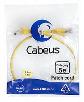 Патч-корд U/UTP кат.5E PC-UTP-RJ45-Cat.5e-0.5m-YL 2xRJ45/8p8c неэкранир. PVC 0.5м желт. Cabeus 7666c