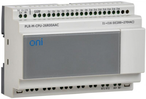 Контроллер программируемый логистический (микро ПЛК) PLR-M. CPU DI16/DO10(R) 220В AC ONI PLR-M-CPU-26R00AAC