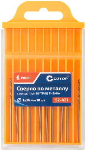 Сверло по металлу ПРОФИ/Profi 1х34мм с титан. покрытием (уп.10шт) Cutop 52-421 фото 3
