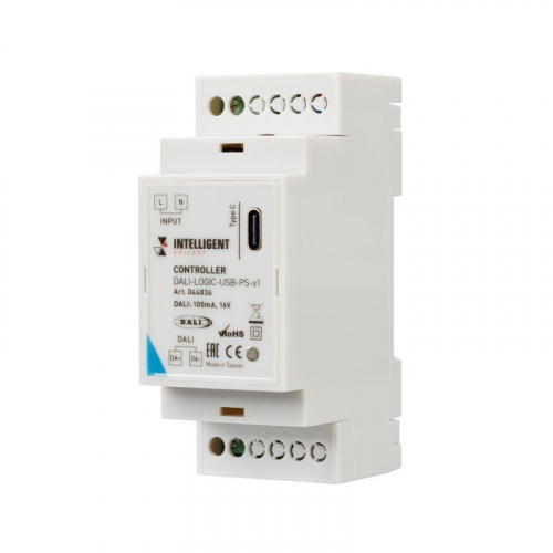 Контроллер DALI-LOGIC-USB-PS-x1 (BUS/230В) IP20 пластик INTELLIGENT Arlight 044836