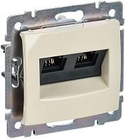 Розетка компьютерная 2-м СП Valena RJ45 кат.5 UTP механизм сл. кость (DIY-упак.) IEK 695626