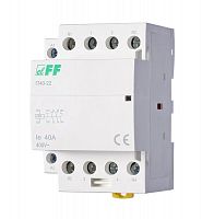 Контактор ST40-22 (2NO+2NC 6.4Вт 3 модуля монтаж на DIN-рейке 230В AC 40А IP20) F&F EA13.001.019