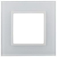 Рамка 1-м 14-5101-01 стекло Elegance бел.+бел. Эра Б0059166