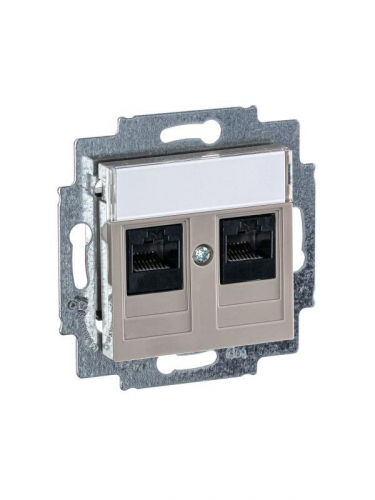 Розетка информационная Levit двойная 2хRJ45 кат. 5e кофе макиато ABB 2CHH295118A6018 фото 3