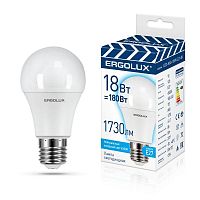 Лампа светодиодная LED-A60-18W-E27-4K 18Вт грушевидная 4500К бел. Е27 172-265В (замена ЛОН) ПРОМО Ergolux 15558