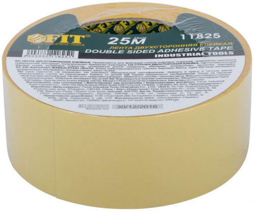 Лента-скотч клейкая двусторонняя 48ммх25м FIT 11825 фото 3