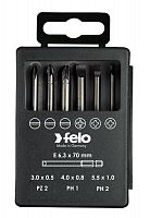 Набор бит SL/PZ/PH Industrial 70мм в кейсе 6 бит FELO 03092716