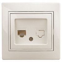 Розетка компьютерная 1-м СП Plano 1-303-02 RJ45 IP20 сл. кость Intro Б0027622