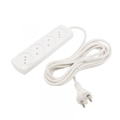 Удлинитель 4х5м без заземл. 6А IP20 Optima ПВС 2х0.75 бел. PROCONNECT 11-7222 фото 2