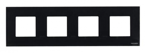 Рамка 4-м Zenit стекло черн. ABB 2CLA227400N3101