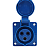 Розетка фланцевая 313 16А 220AC 2P+PE 6ч IP44 КЭАЗ 229455