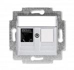 Розетка информационная Levit RJ45 кат. 6 и заглушка серебр. ABB 2CHH296117A6070