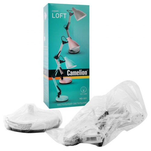 Светильник KD-331 C01 настол. 230В 40Вт E27 бел. Camelion 12790 фото 4
