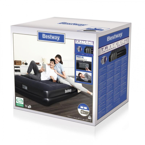 Матрас надувной 203х152х46см + встроен. насос 220В (67403) Bestway 6941607329597 фото 4