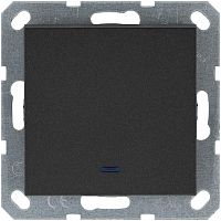 Переключатель проходной 1-кл. 10А IP20 с подсветкой механизм антрацит Jasmart G3012NB