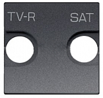 Накладка для TV-R-SAT розетки 2мод. Zenit антрацит ABB 2CLA225010N1801