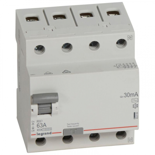 Выключатель дифференциального тока (УЗО) 4п 63А 30мА тип AC RX3 Leg 402064 фото 2