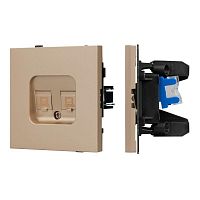 Розетка компьютерная 2-м SCT-TENDO-MPC2-PL-GD RJ45 кат.6 механизм Arlight 054103