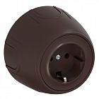 Розетка Rotondo с заземл. винтов. контакты корич. OneKeyElectro 7700873