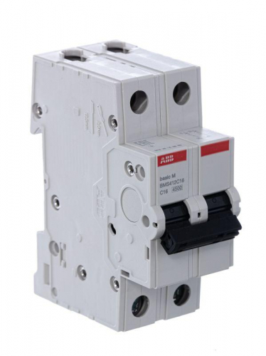 Выключатель автоматический модульный 2п C 16А 4.5кА Basic M BMS412C16 ABB 2CDS642041R0164 фото 3