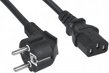 Кабель питания ПВС-АП 3x1.5 CEE 7/7 угловая - C13, 220/250В, 10А, чёрный, 3м Filum FL-PC-SH90/C13-C2-3.0-BK