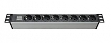 Блок распределения питания для 19дюйм шкафов 16А 8хSchuko индикатор тока вх. разъем Schuko DKC R519SH8CD