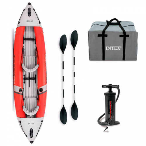 Байдарка надувная 68309NP "Excursion Pro K2" 384х94х46см алюм. весла 218см насос INTEX 6941057413242 фото 11