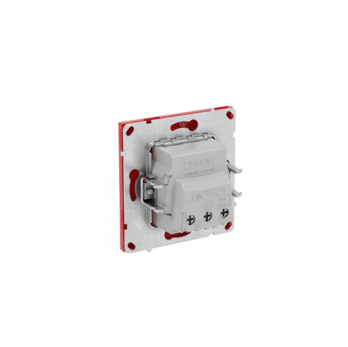 Розетка силовая KANT 2P+E защ. шторки красн. сатин DKC 7001003 фото 5