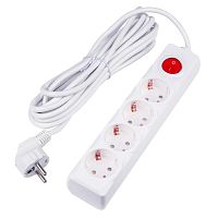Удлинитель 4х5м с заземл. 16А Ultra S-GCU4-5B WHITE бел. Uniel UL-00010024