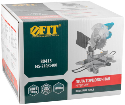 Пила торцовочная 1400Вт 4500об/мин 210/30мм FIT 80415 фото 3