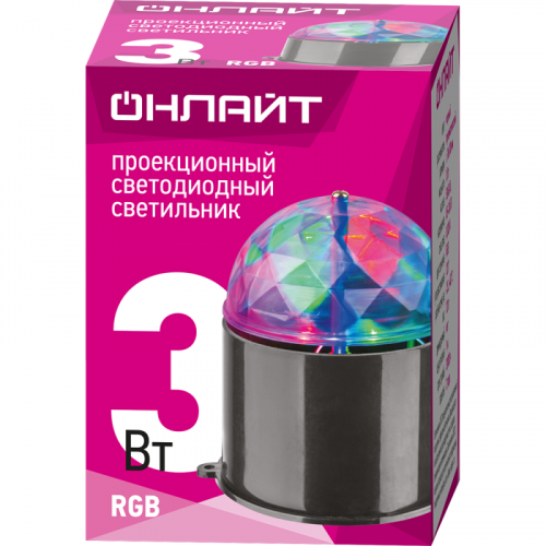 Светильник светодиодный проекционный 61 979 OLF-DISCO01-3-230-RGB-BL ОНЛАЙТ 61979 фото 2