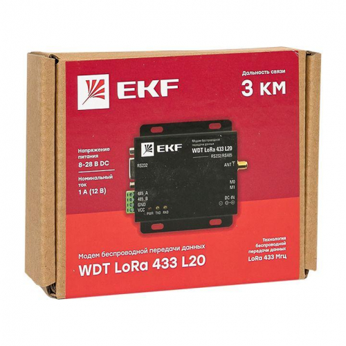 Модем беспроводной передачи данных WDT LoRa 433 L20 PROxima EKF wdt-L433-20 фото 7