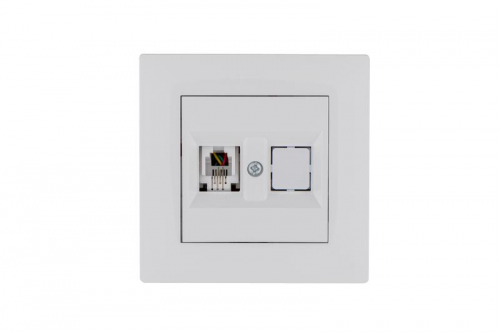 Розетка компьютерная CAT 5+гнездо Karea RIZZ бел. Makel 88001035