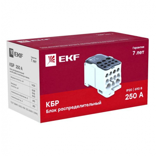 Блок распределительный КРОСС крепеж на панель и DIN КБР-250А EKF plc-kbr250 фото 9