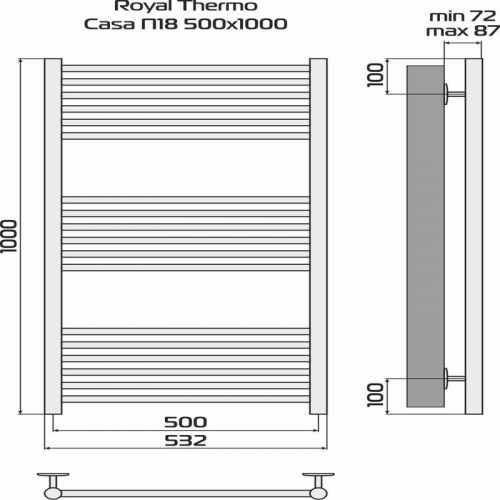 Полотенцесушитель Casa П18 500х1000 Royal Thermo НС-1434005 фото 8