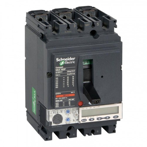 Выключатель автоматический 3п 3т 100А 25кА NSX160B Micrologic 5.2A SchE LV430871